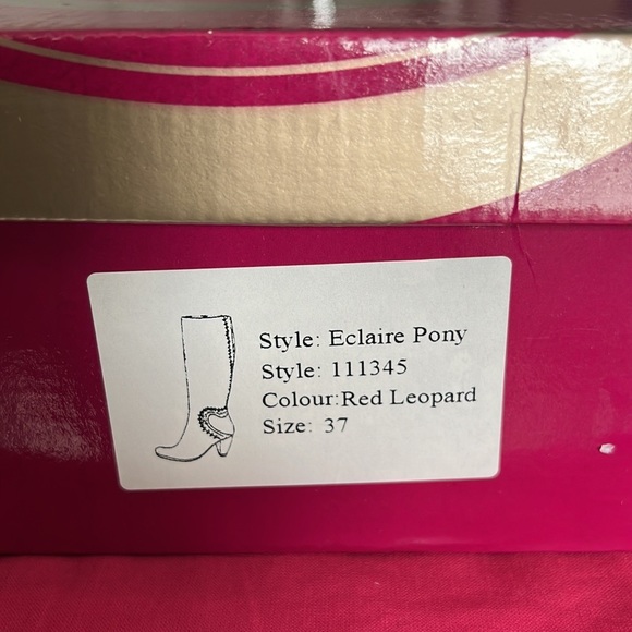 ChaniiB tall pony hair boot with with leather detailing. 3” heel, very comfy - Picture 5 of 6